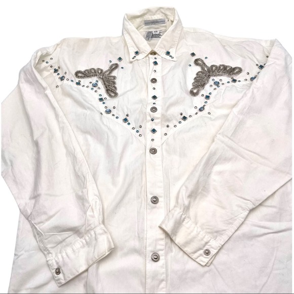 Vintage Freego Western white Shirt NWT size SMALL - Picture 10 of 11